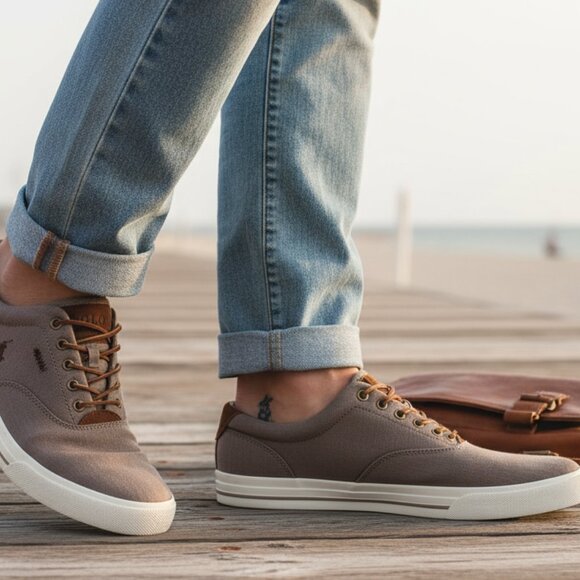 Polo Ralph Lauren Vaughn Men’s Leather Sneakers Size 9 - Picture 6 of 8